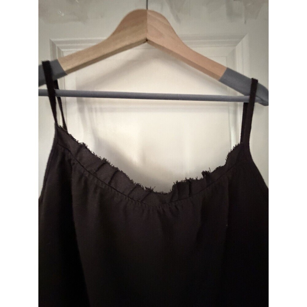EILEEN FISHER Polished Flannel Choco V-Neck Cami Tank Top XL NWOT $118 - Picture 2 of 8